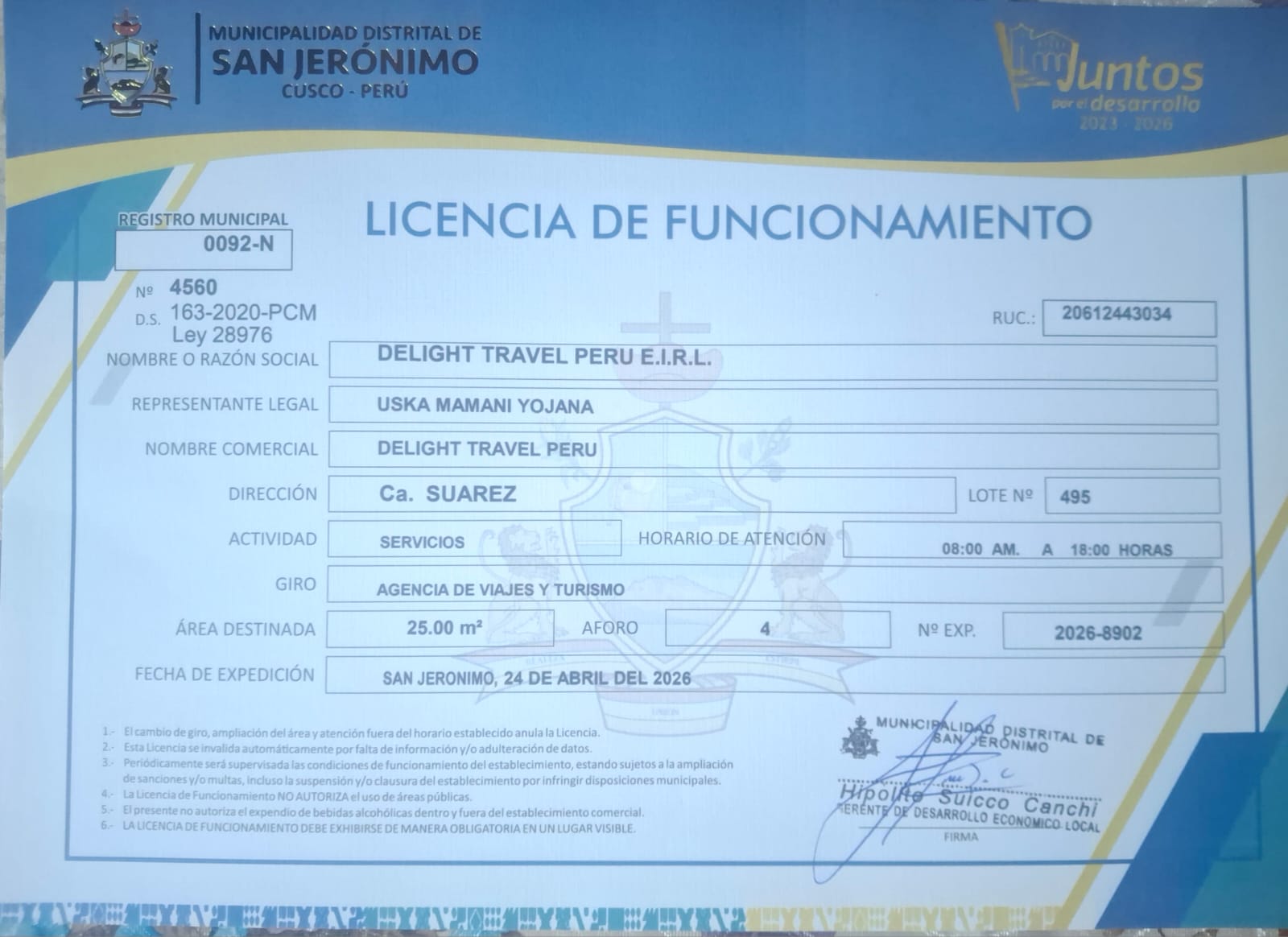 DELIGHT-TRAVEL-PERU-LICENCIA-DE-FUNCIONAMIENTO