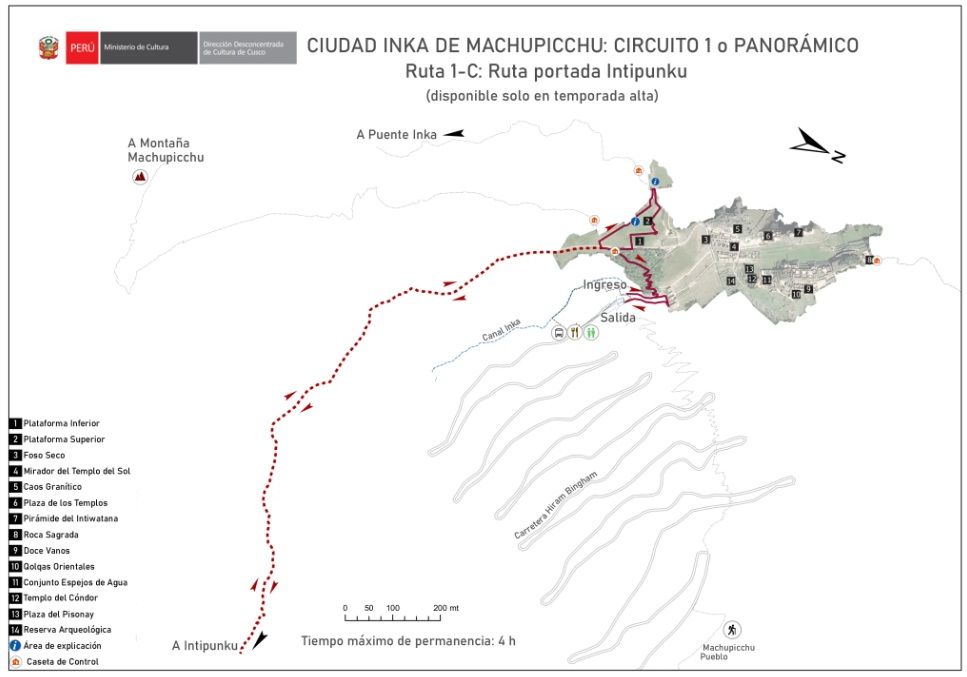 MACHU PICCHU CIRCUITS AND VISITING ROUTES